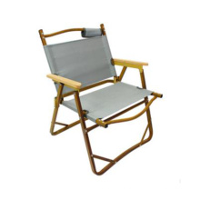 cadeira de pesca dobrável em tecido Oxford com textura de madeira de praia